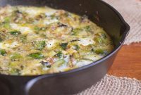 Savory Frittata with Bacon, Goat Cheese, and Roasted Brussels Sprouts