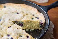 Rustic Cast Iron Blueberry Cornbread