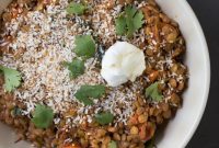 Aromatic Green Lentils with Toasted Coconut and Garam Masala