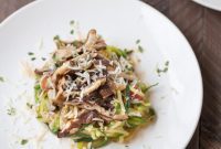 Fresh Zucchini Pasta with Shiitake Marinara