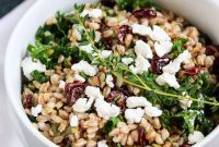 Powerhouse Farro Salad with Kale, Cranberries, and Goat Cheese