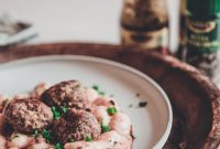 Golden Baked Pesto Pork Meatballs with Silky Gnocchi