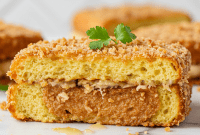 Hawaiian Roll French Toast with Coconut Macadamia Crunch