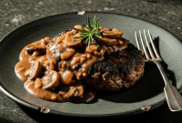 Juicy Salisbury Steak Smothered in Homemade Mushroom and Onion Gravy