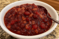 Brandy-Kissed Pear Cranberry Preserves