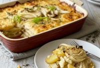 Velvet Potato Gratin with Gruyère and Caramelized Fennel