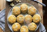 Buttery Flaky Cheddar and Chive Biscuits