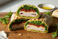 Zesty Grilled Turkey Pesto Wraps with Sun-Kissed Tomatoes