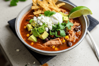 Irresistible Creamy Chicken Tortilla Soup with Toasted Pepita Crunch