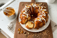 Aromatic Orange Cardamom Monkey Bread with Warm Caramel Glaze