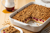 Brown Butter Buttermilk Pancakes Baked with Cranberry Orange and Streusel