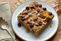 Brown Butter Pecan Cranberry Baked Oats
