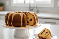 Decadent Cranberry Sour Cream Pound Cake with Zesty Orange Glaze