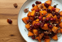 Addictive Cranberry Glazed Roasted Butternut Squash