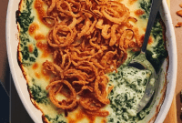 Velvet Spinach Bake with a Golden Onion Crunch