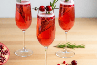 Cranberry Rosemary Christmosa Holiday Cheer in a Glass