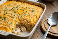 Golden Onion Chicken & Rice Comfort Bake