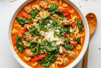 Cozy One-Pot Creamy Italian Sausage Parmesan Soup