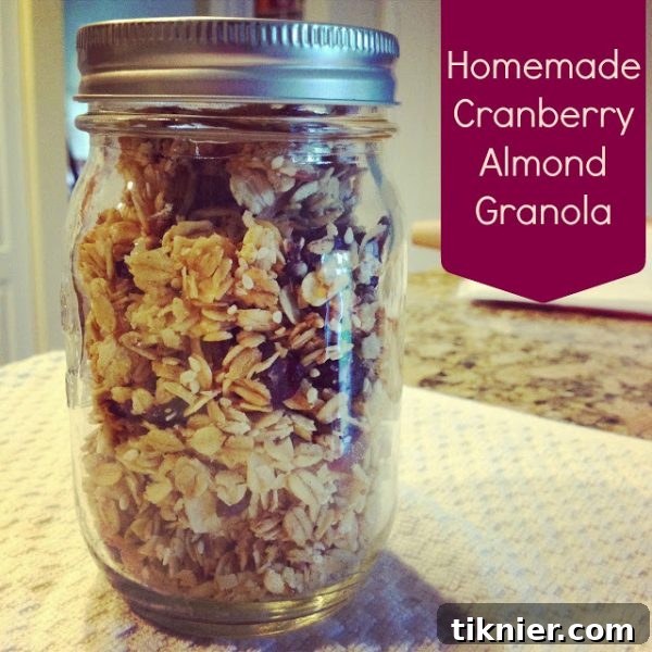 Homemade Cranberry Almond Granola from www.thisgalcooks.com