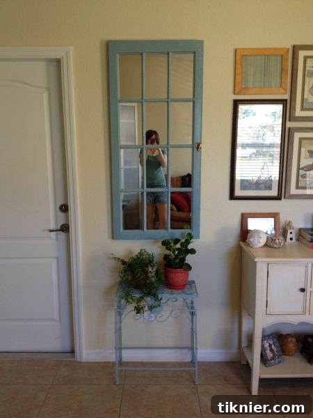 Beachy Front Room Decor with Window Mirror