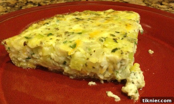 Zucchini bake topped with fresh herbs