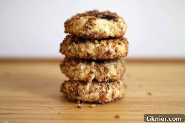 Raspberry and Apricot Thumbprint Delights 3 pecan jam thumbprint cookies8