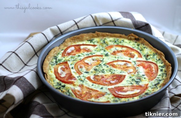 Farmhouse Tomato Bacon Spinach Quiche 5 Delicious Tomato Bacon Spinach Quiche ready to be served