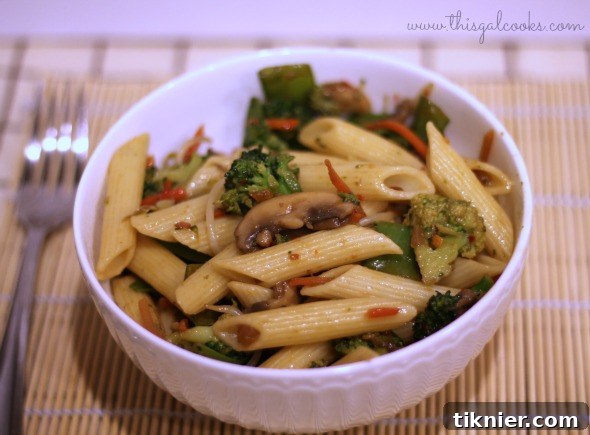 Stir Fry Vegetables with Penne - This Gal Cooks