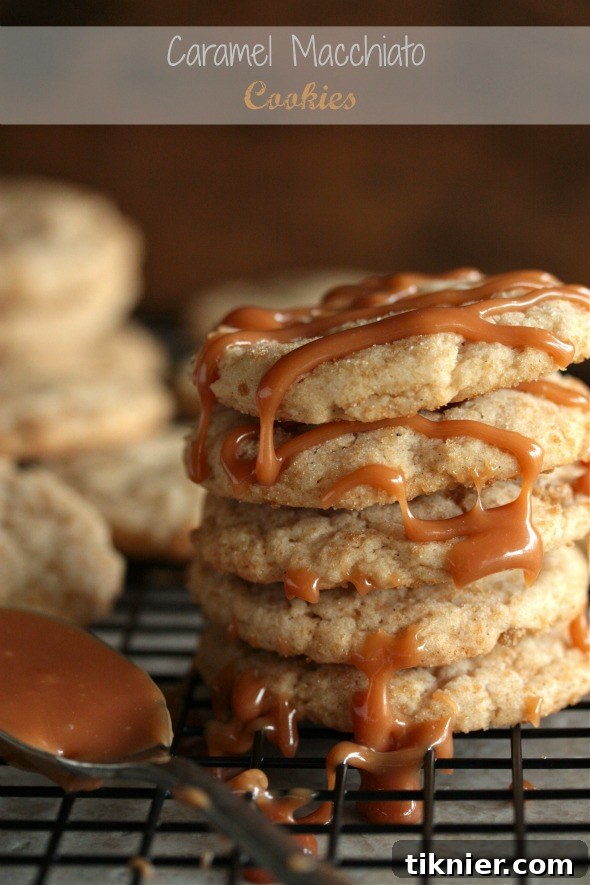 Delectable Caramel Macchiato Cookies, beautifully capturing the sweet coffee and caramel essence, from Country Cleaver.