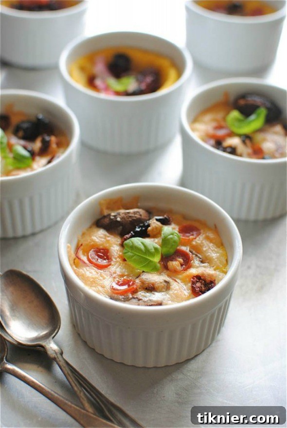 February 24 Featured Finds 7 Mini Deep Dish Polenta Pizza Pies recipe from Bev Cooks, polenta crust pizza