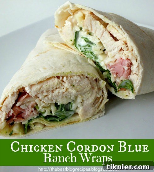 Savory Chicken Cordon Bleu Ranch Wraps