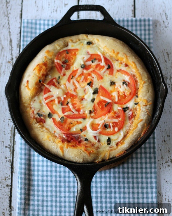 Deep Dish Beer Crust Pizza - A unique and flavorful pizza crust made with beer, perfect for a cast iron pan. #pizza #castiron #beercrust