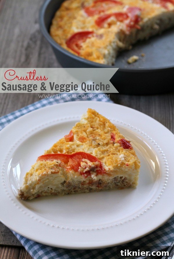 Delicious and healthy Crustless Sausage & Veggie Quiche, perfect for a low-carb lifestyle.