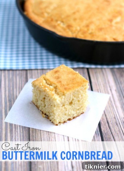 Cast Iron Buttermilk Cornbread from www.thisgalcooks.com #cornbread #castironskillet wm