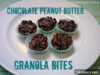 Bite-sized No Bake Chocolate Peanut Butter Granola Bites, a wholesome and convenient snack or light dessert, perfect for quick energy boosts.