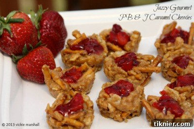 Sweet and chewy PB&J Caramel Chewies, a creative and indulgent twist on the classic peanut butter and jelly sandwich.