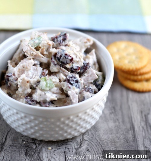 My favorite recipe for chicken salad is this Cranberry Pecan Chicken Salad. It's creamy, crunchy and sweet! | This Gal Cooks