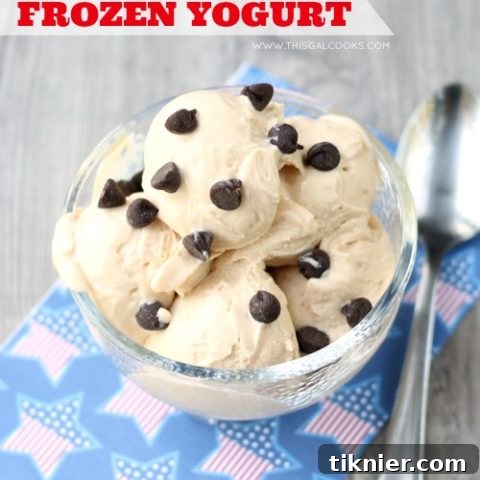 Peanut Butter Frozen Yogurt, a healthy and creamy dessert recipe