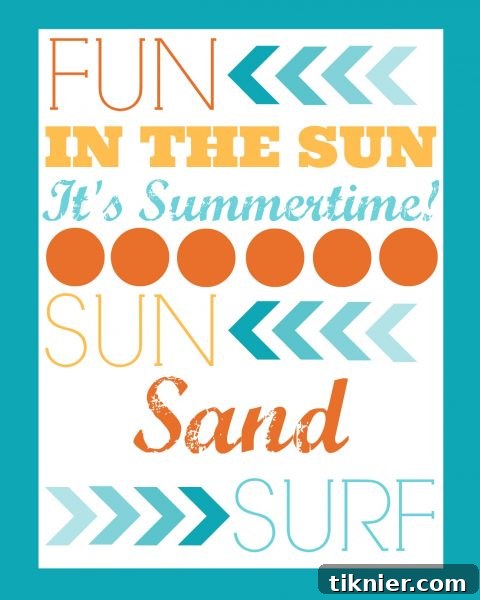 Fun In The Sun Printable Artwork for Summer