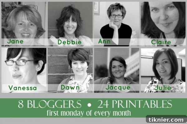 24 Free July Printables 2 A vibrant collection of printable designs, illustrating various themes like home decor, organization, and seasonal motifs, representing a collaborative effort.