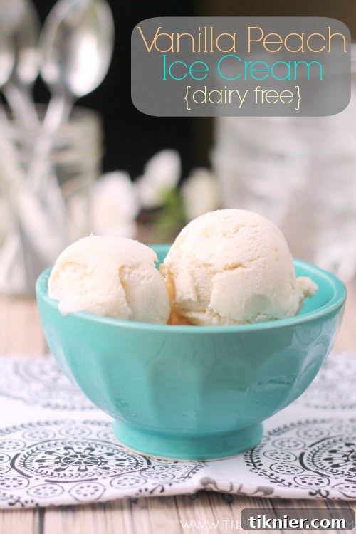 Vanilla Peach Nondairy Delight 2 Homemade Dairy-Free Vanilla Peach Ice Cream, perfect for summer