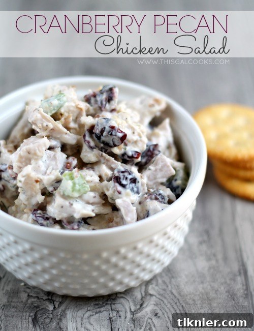 Refreshing Cranberry Pecan Chicken Salad, a delightful mix of sweet and savory
