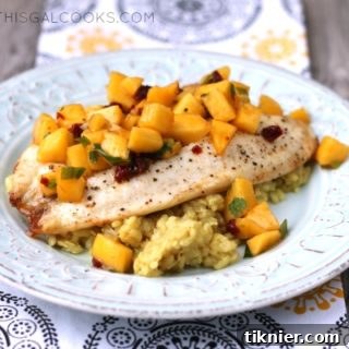 Broiled Tilapia with Chipotle Peach Salsa, an exquisite dish featuring fresh flavors.