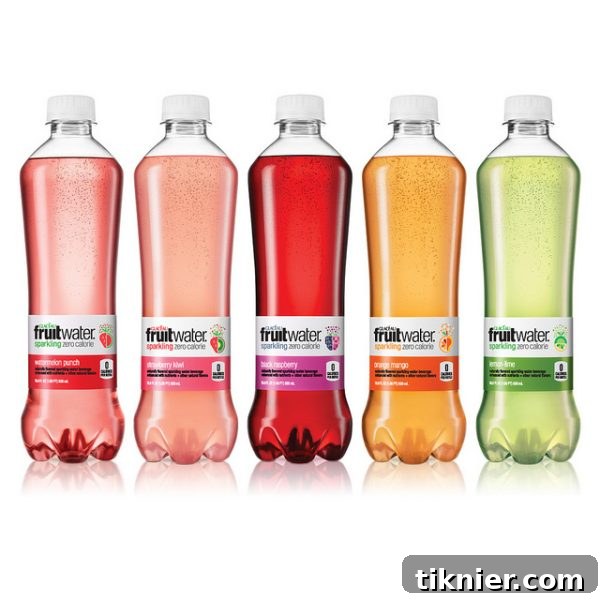 Close-up of Glaceau Fruitwater bottle, emphasizing its refreshing and natural essence