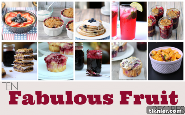 10 Incredible Fruit Delights 2 A vibrant collage of delicious homemade fruit recipes, including blueberry treats, cherry crisps, and other sweet and savory dishes, perfect for any occasion.
