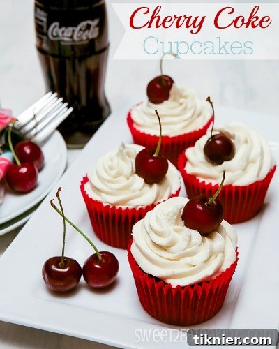Cherry Coca-Cola Coke Cupcakes