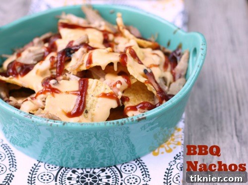 Loaded BBQ Nachos with pulled pork and cheese