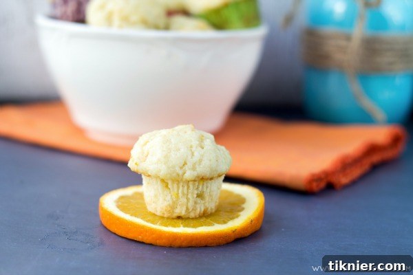 Orange Dream Mini Muffins 2 Delicious Orange Creamsicle Mini Muffins, a perfect breakfast or snack option.