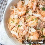Shrimp Pasta with Spicy Tomato Cream Sauce