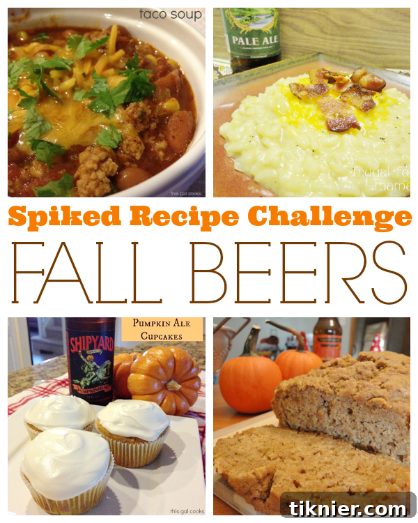 Spiked Recipe Challenge: Fall Beers. Hosted by This Gal Cooks and Frugal Foodie Mama. Unleash your creativity with autumn's best brews!